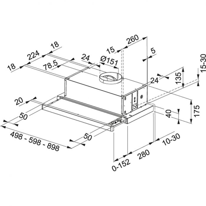 Витяжка вбуд.телескопічна Franke Flexa FTC 532L GR/XS/ 315.0547.794