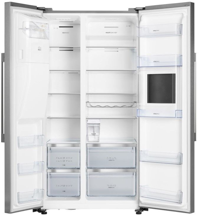 Холодильник SBS Gorenje NRS9181VXB, 179х73х91см, 2 двері, 365( 167)л, А+, Total NF, Інв. , Зона св-ті, Зовн. Диспл, Нерж