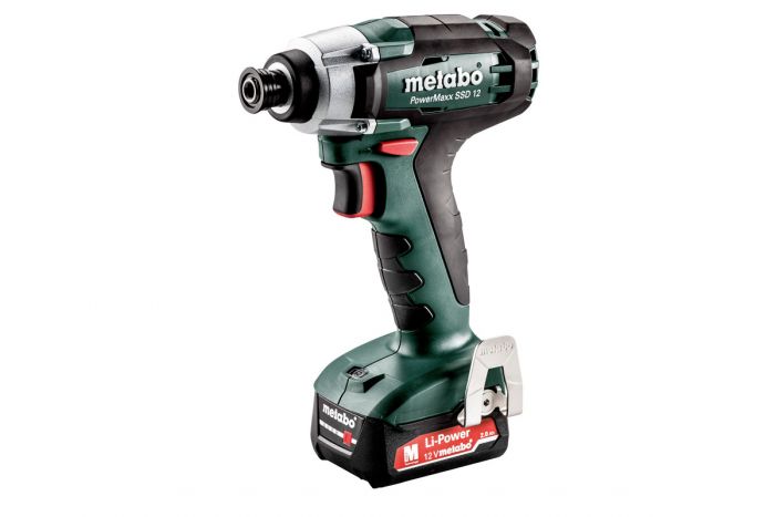 Гайковерт ударний Metabo PowerMaxx SSD 12В акумуляторний, 2*2.0Аг, ЗП