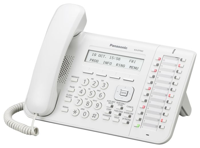 Дротовий IP-телефон Panasonic KX-NT543RU White для АТС Panasonic KX-TDE/NCP/NS
