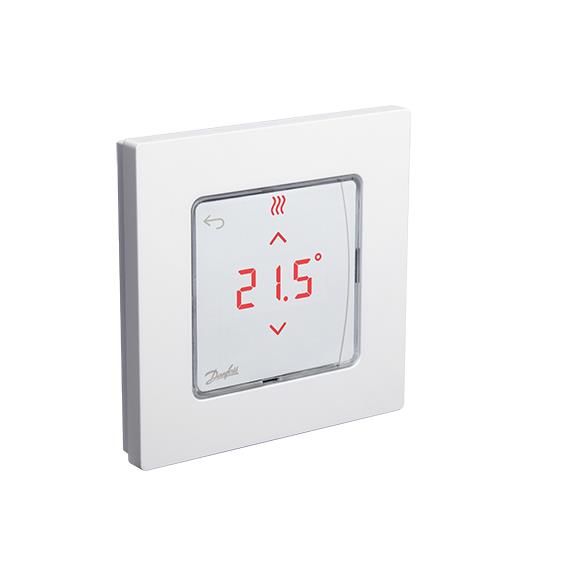 Терморегулятор Danfoss Icon RT Display, +5...35° C, програмований, дротовий, вбудований, 24V, білий