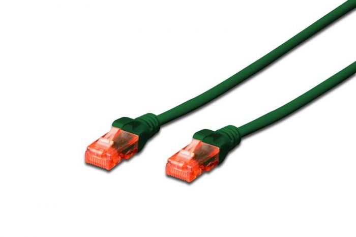 Патч-корд DIGITUS CAT 6 UTP, 3м, AWG 26/7, CCA, PVC, зелений