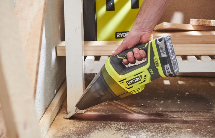 Ryobi Пилосос акумуляторний ручний ONE+ R18HV-0, 18В, 410 л/сек, solo (без АКБ та ПУ)