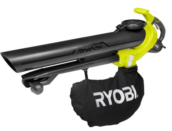 Ryobi Пилосос садовий RBV3000CSV з подрібнювачем (воздуходув), 3кВт, 3-в-1, 16 м³ / хв, 375 км / год