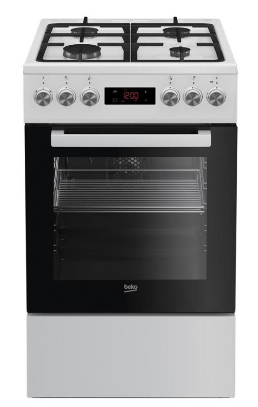 Плита комбінована Beko FSM52332DWDS - 50х60 см/газ-контр/чавун/60л/8 прогр./біла