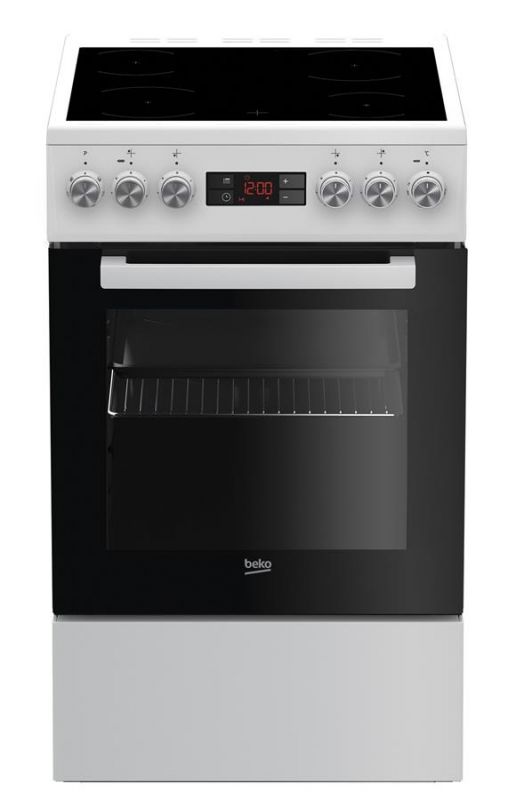 Плита електрична Beko FSM57300GW - склокераміка/50х60 см/4 зони/7 функц/дисплей/60л/білий