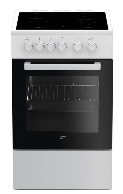 Плита електрична Beko FSS57000GW - склокераміка/50х60 см/4 зони нагріву/60л/білий