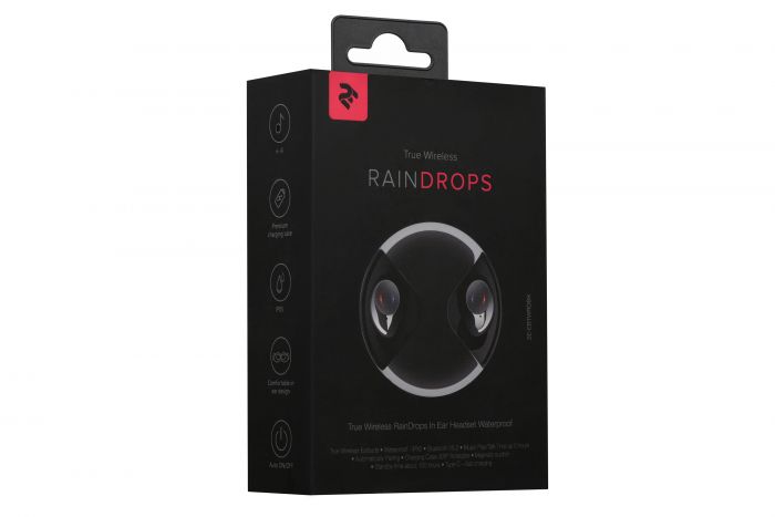 Навушники 2E RainDrops True Wireless Waterproof Mic Black