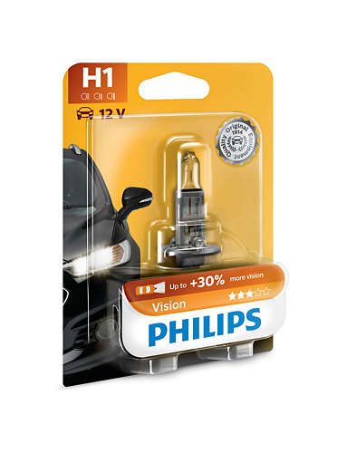 Лампа галогенна Philips H1 Vision, 3200K, 1шт/блістер