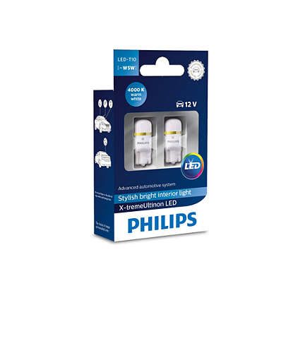 Лампа автомобільна світлодіодна Philips W5W X-tremeUltinon LED, 4000K, 2шт/блістер