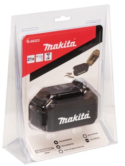 Біти Makita B-68323 набір 21 од, у футлярі форми батареї LXT, 50мм