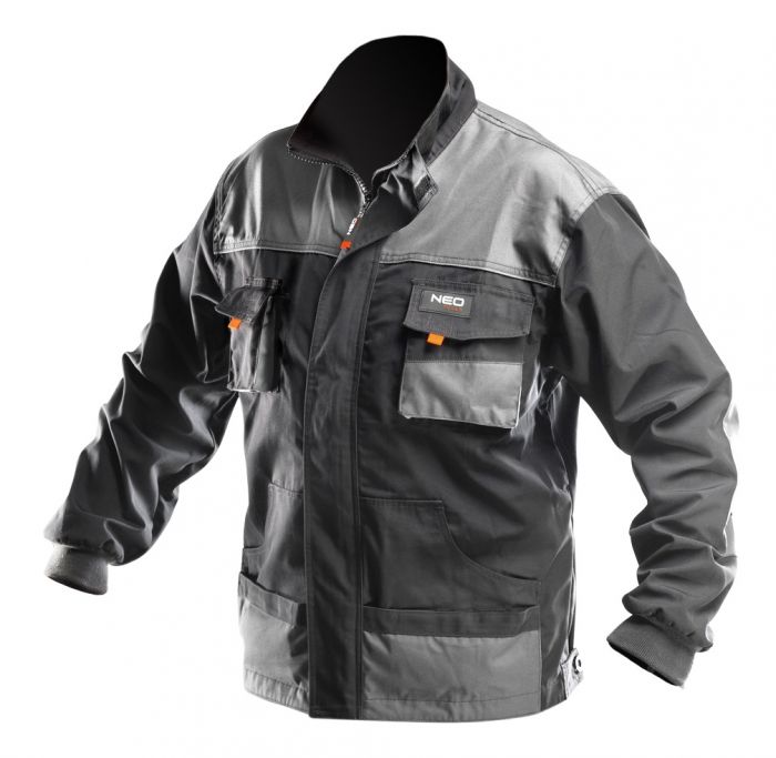 Куртка робоча NEO, розмір S (48), 267 г/м2, посилена, світлоповертаючі елементи, міцні кишені, сіра