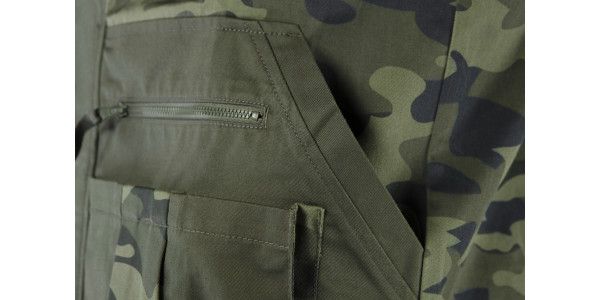 Куртка робоча NEO CAMO, розмір L (52), 255 г/м2, високий комір, регулювання манжет, комбіновані багатофункціональні кишені на блискавці та липучках, камуфляжна