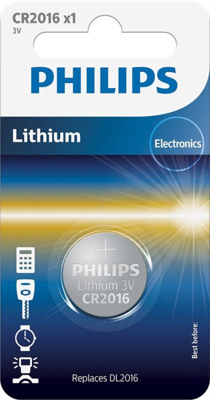 Батарейка Philips   літієва CR 2016  блістер, 1 шт
