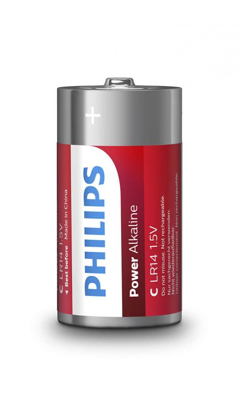 Батарейка Philips Power Alkaline лужна C(LR14) блістер, 2 шт
