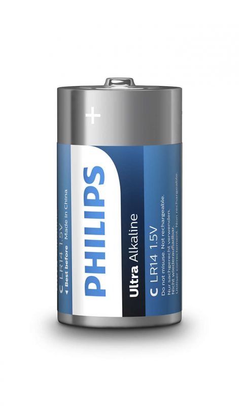 Батарейка Philips Ultra Alkaline лужна C(LR14) блістер, 2 шт