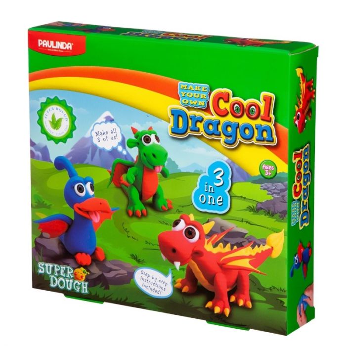 Маса для ліплення Paulinda Super Dough Cool Dragon Дракони 3 в 1 PL-081554