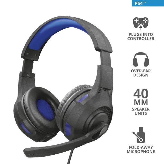 Гарнітура Trust GXT 307B Ravu Gaming Headset for PS4 3.5mm BLUE