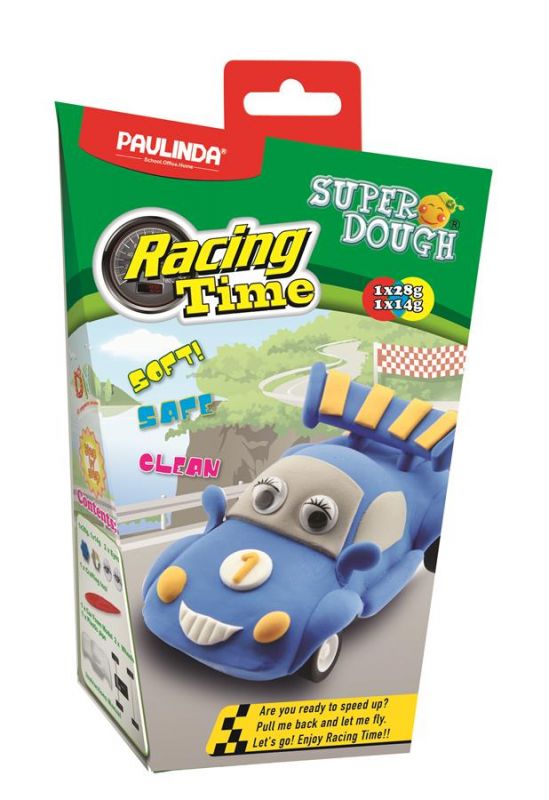 Маса для ліплення Paulinda Super Dough Racing time Машинка синя інерційний механізм PL-081161-1