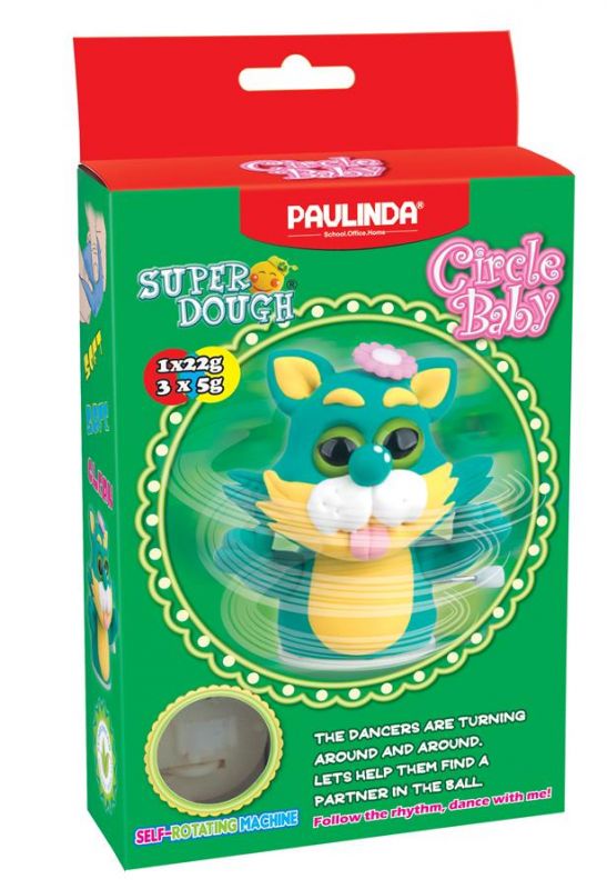 Маса для ліплення Paulinda Super Dough Circle Baby Кіт заводний механізм, зелений PL-081177-3