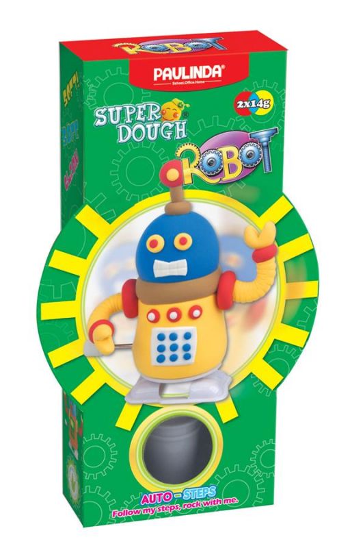 Маса для ліплення Paulinda Super Dough Robot заводний механізм (крокує) , жовтий PL-081178-2