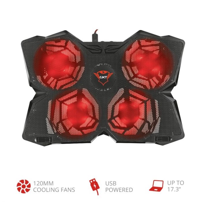 Підставка для ноутбука Trust GXT278 YOZU COOLING (17.3") RED LED Black