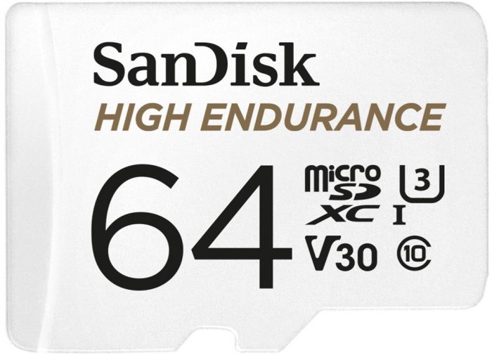 Карта пам'яті SanDisk microSD   64GB C10 UHS-I U3 V30 R100/W40MB/s High Endurance