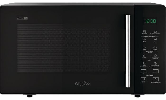 Мікрохвильова піч Whirlpool, 25л, електронне упр., 900Вт, дисплей, чорний