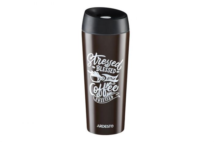 Термокухоль Ardesto Coffee time Cup 450 мл, коричневий, нержавіюча сталь