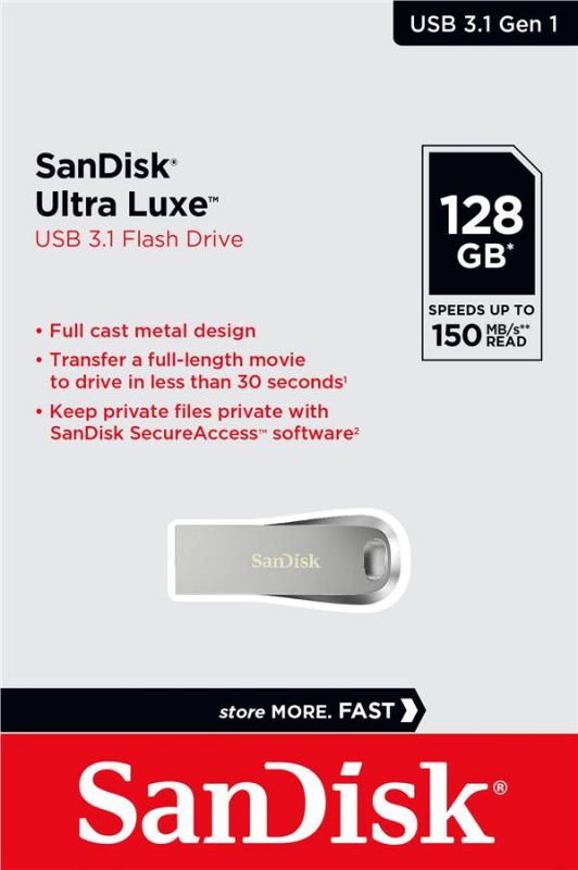 Накопичувач SanDisk  128GB USB 3.1 Ultra Luxe