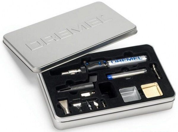 Паяльник газовий Dremel Versatip 2000-6 VersaTip 1200°C паливо 17мл п'єзо 6 насадок 0.95кг