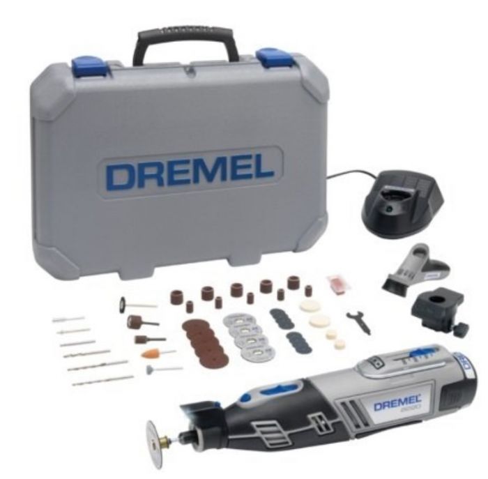 Шліфувально-гравірувальна машина Dremel 8220-2/45, акумуляторна, 12В, 2х2Ah, ЗП, 5000-35000об/хв, 45 насадок, 25см, 0.66кг, кейс