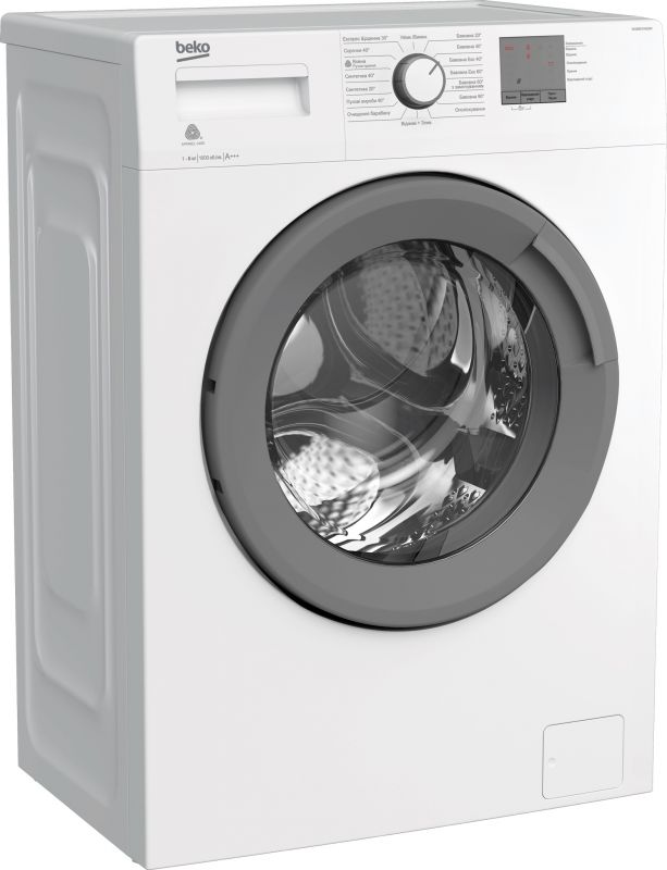 Пральна машина фронтальна Beko WUE6511XSSW - 41,5 см./6 кг./1000 об/15 прогр/LED/А+++/біла з сірим люком та сірим LED