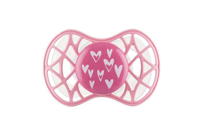 Пустушка ортодонтична Nuvita NV7084 Air55 Cool 6m+ "сердечки" рожева