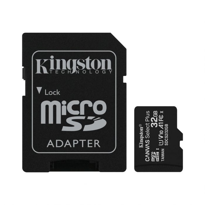 Карта пам'яті Kingston microSD   32GB C10 UHS-I R100MB/s + SD