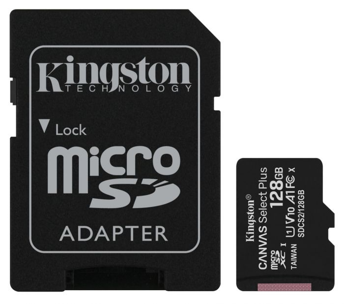 Карта пам'яті Kingston microSD  128GB C10 UHS-I R100MB/s + SD