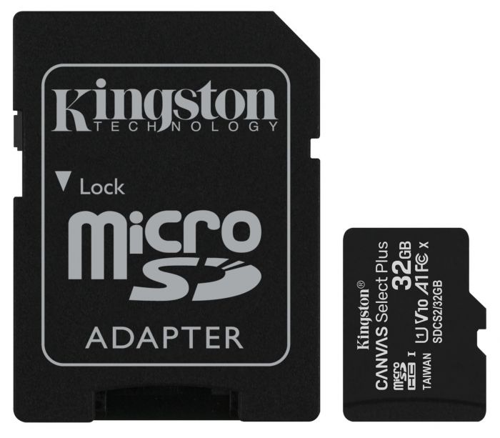 Карта пам'яті Kingston microSD   32GB C10 UHS-I R100MB/s + SD