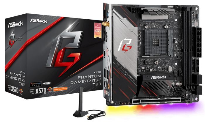 Материнська плата ASRock X570 Phantom Gaming sAM4 2xDDR4 M.2 HDMI DP BT  mITX