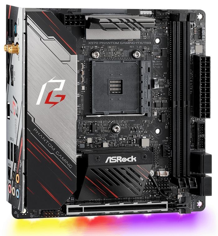 Материнська плата ASRock X570 Phantom Gaming sAM4 2xDDR4 M.2 HDMI DP BT  mITX