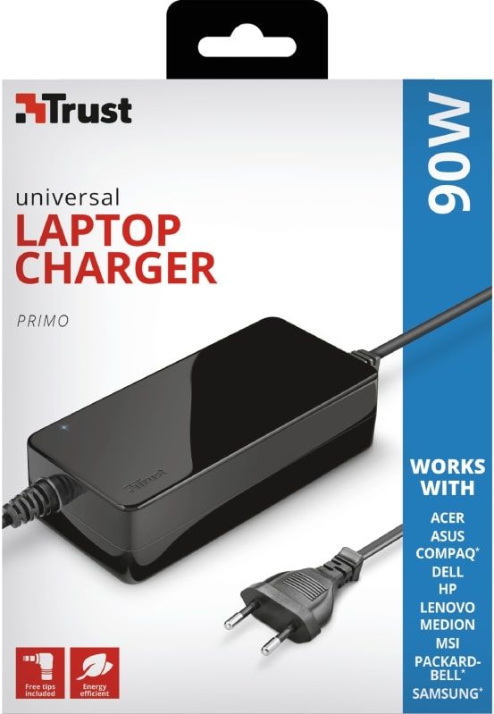 Адаптер живлення Trust Primo 90W-19V Universal Laptop BLACK