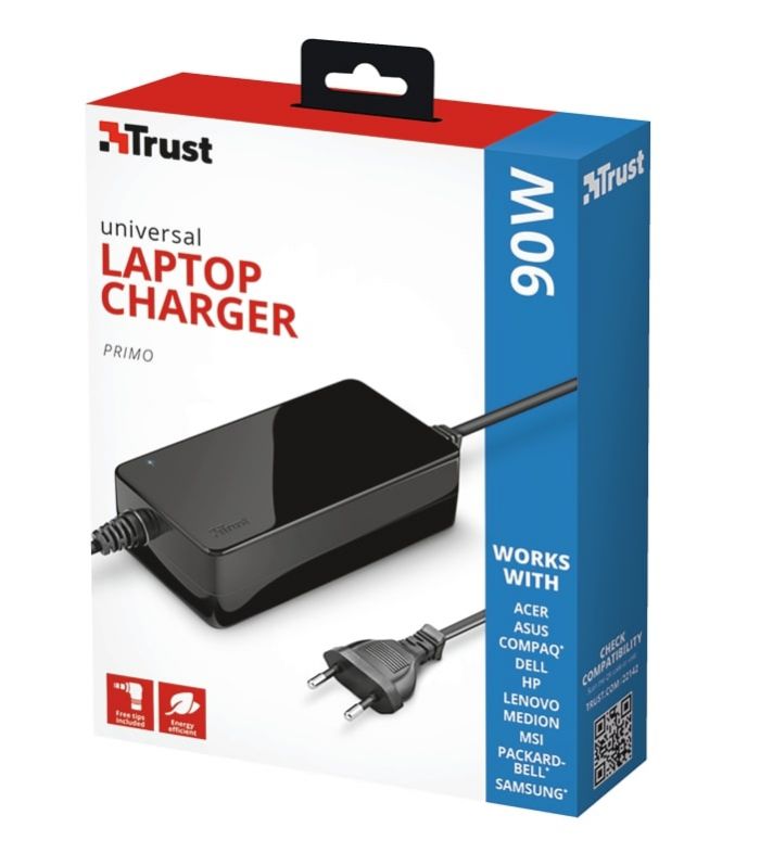 Адаптер живлення Trust Primo 90W-19V Universal Laptop BLACK