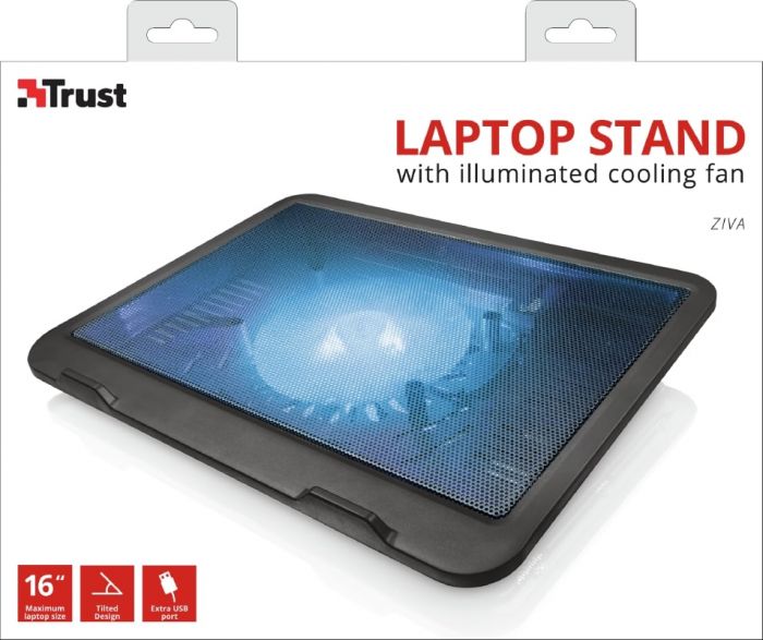 Підставка для ноутбука Trust Ziva (16") BLUE LED Black