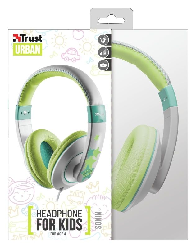 Навушники Trust Sonin Kids Over-Ear Grey / Green