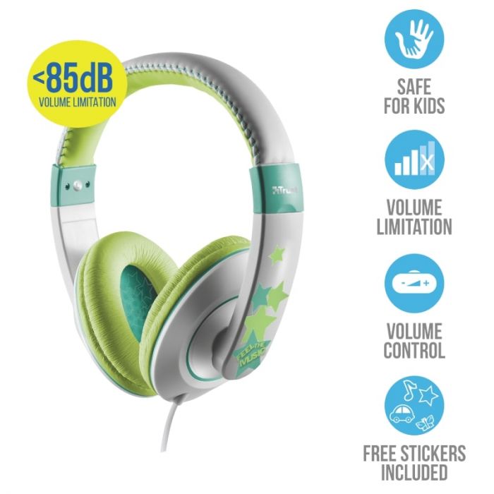 Навушники Trust Sonin Kids Over-Ear Grey / Green