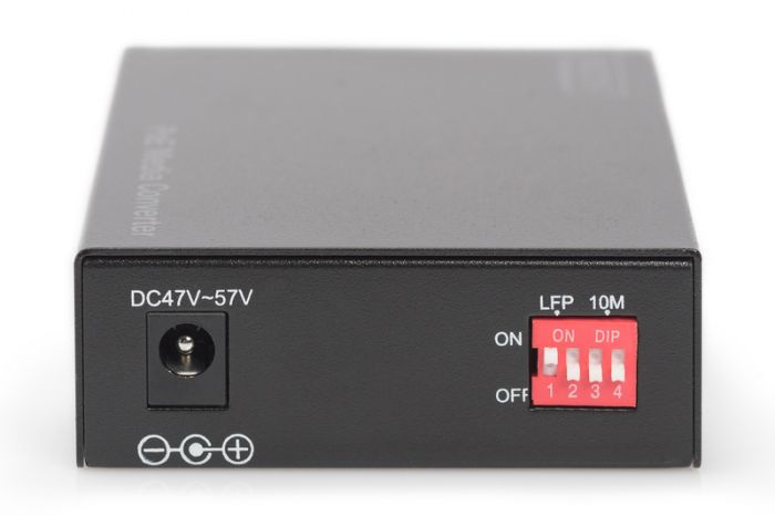 Медіаконвертер DIGITUS PoE, SM 10/100/1000Base-T to 1000Base-LX, Incl. PSU 30W, SC, Up to 20km