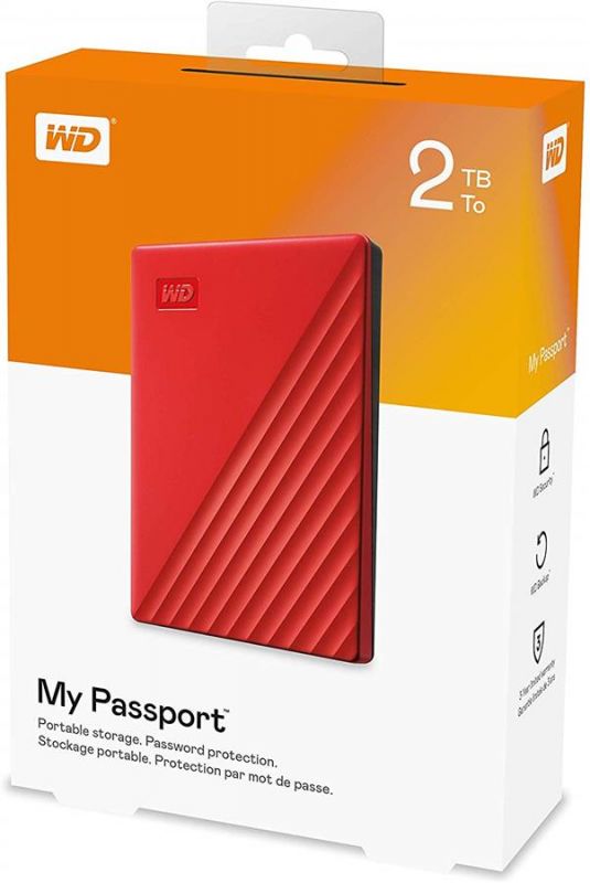 Портативний жорсткий диск WD 2TB USB 3.2 Gen 1 My Passport Red