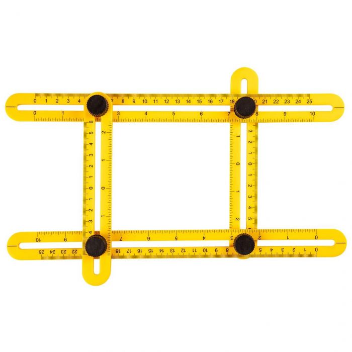 Лінійка-кутник TOPEX, шаблометр, для перенесення вимірювань регульована, розміри довгих і коротких боків 2.5x30мм та 2x17.5см