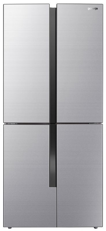 Холодильник SBS Gorenje NRM8181MX, 182х64х80см, 4 двері, 265( 129)л, А+, ST, Інв. , Зона св-ті, Внутр. Диспл, Нерж