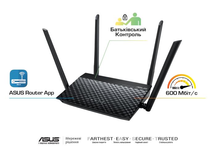 Маршрутизатор ASUS RT-N19 N600 2xFE LAN 1xFE WAN