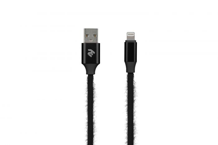 Кабель 2E Fur USB 2.4 - Lightning Cable, 1m, black